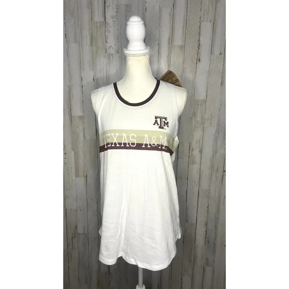 NWT‎ Rivalry Threads Women's Medium White Texas A&M Aggies Sleeveless Tank Top